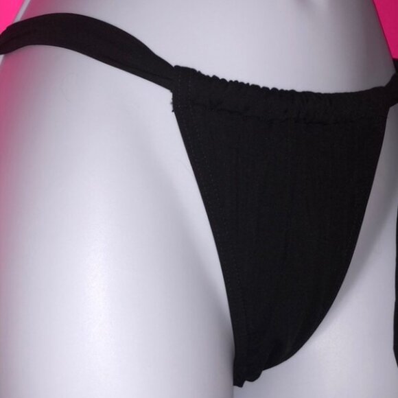 Victoria's Secret Black Side Tie Bikini Bottom - Size M - Picture 2 of 8